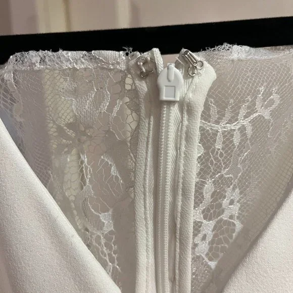 Lulu's Long-Lasting Love Ivory Lace V-Neck Mermaid Dress - Picture 10 of 15